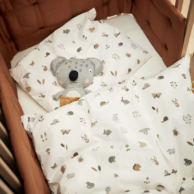 Leander Ropa de cama para bebé - 70x100 cm - Bosque - Cappuccino