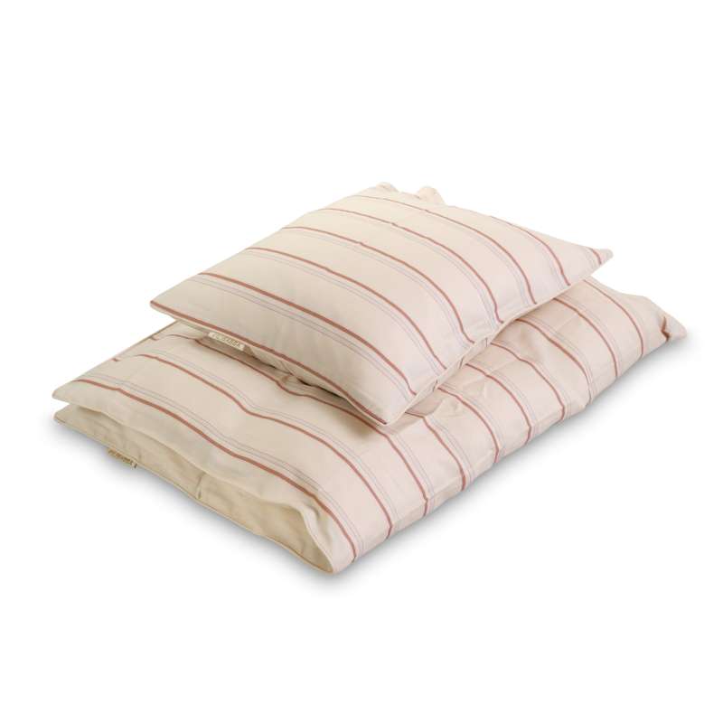 Filibabba Ropa de cama - Junior - Balance Stripes - Mezcla de rosa - Certificado GOTS