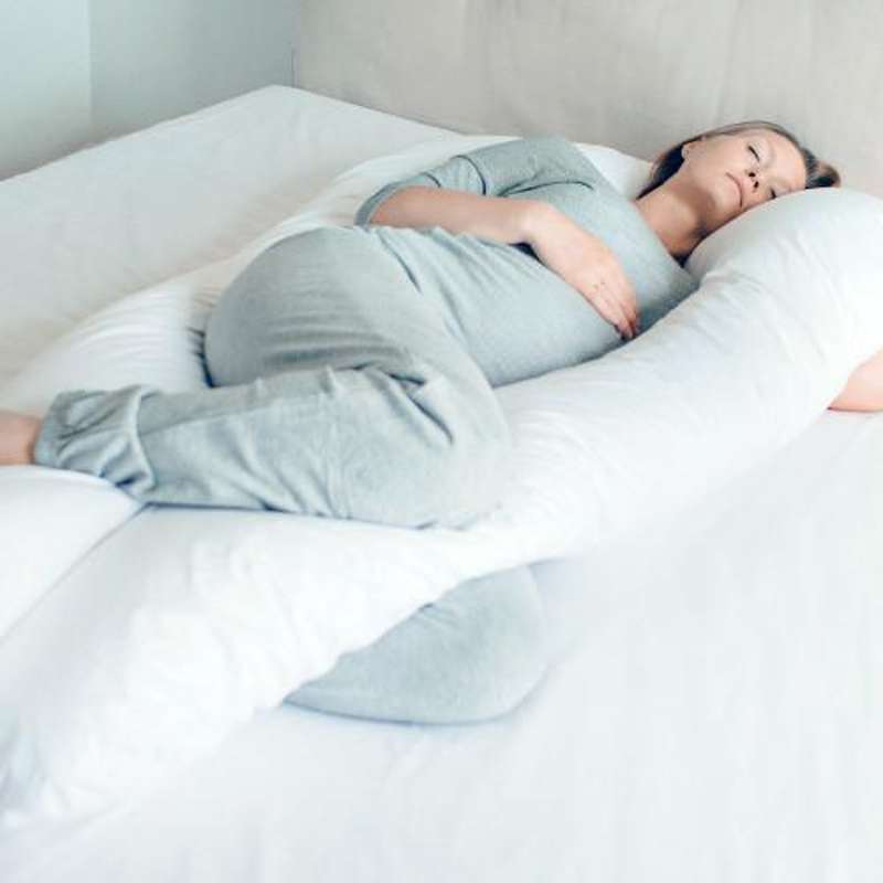 Fossflakes Superior Comfort-U Almohada de embarazo y lactancia incluye sábana ajustable de jersey