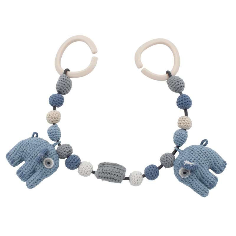 Cadena de cochecito Sebra - Elefante Fanto - Azul en polvo